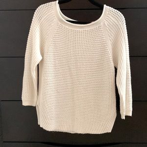 White Zara cable knit sweater, size M